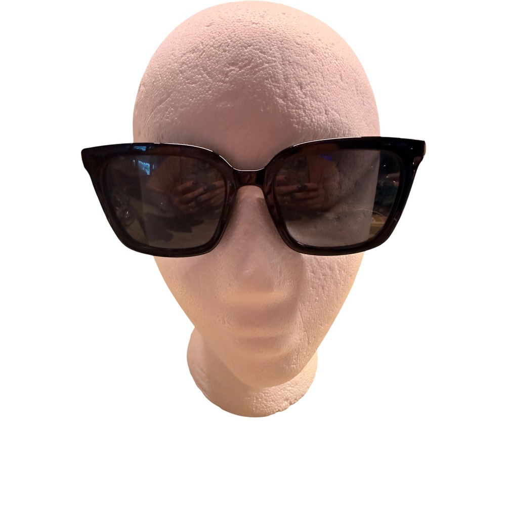 WMP Madison Sunglasses Womens Black Gold Oversized Square Cat Eye 55-20-150
